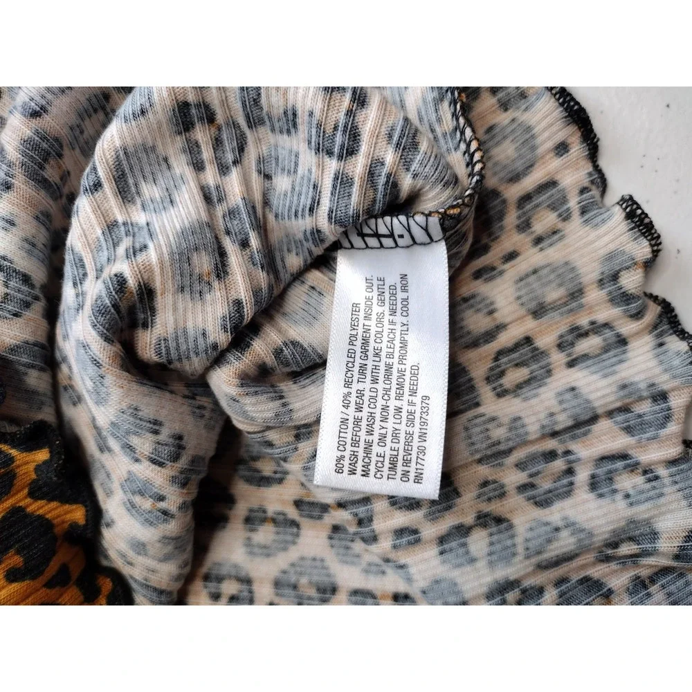 Art Class Leopard Print Long Sleeve V Neck Top Kids Girls XXL‎